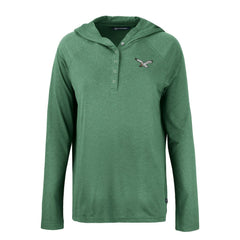 Philadelphia Eagles Cutter & Buck Women's Historic Coastline Epic Comfort Eco Recycled Raglan Pullover Hoodie Hunter Green | NFL