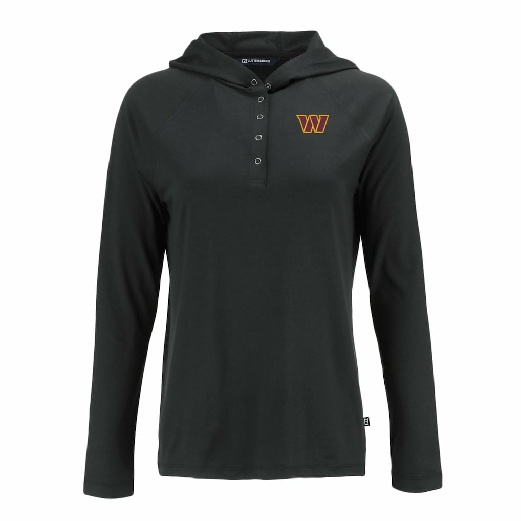Washington Commanders Cutter & Buck Women's Coastline Epic Comfort Eco Recycled Raglan Pullover Hoodie Black | NFL