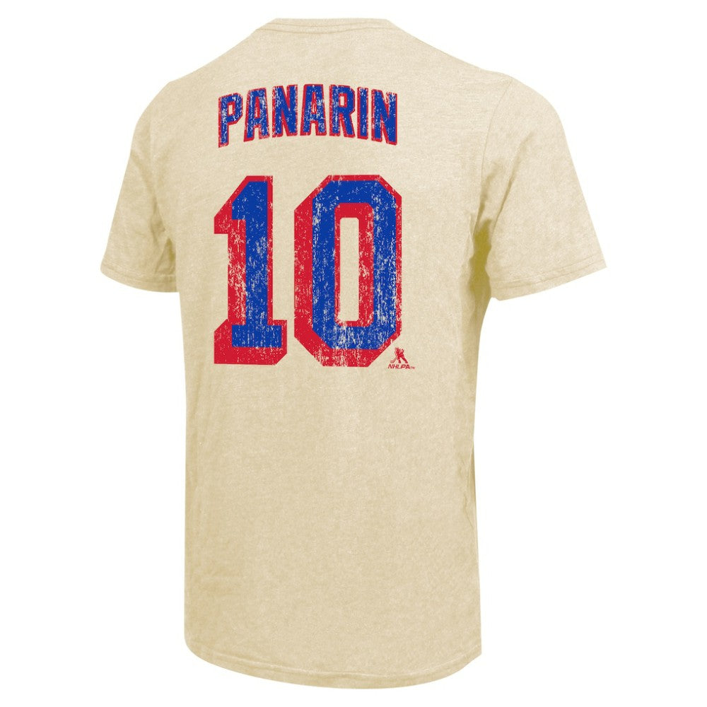 Artemi Panarin New York Rangers Majestic Threads Dynasty Name & Number Tri-Blend T-Shirt - Cream - NHL
