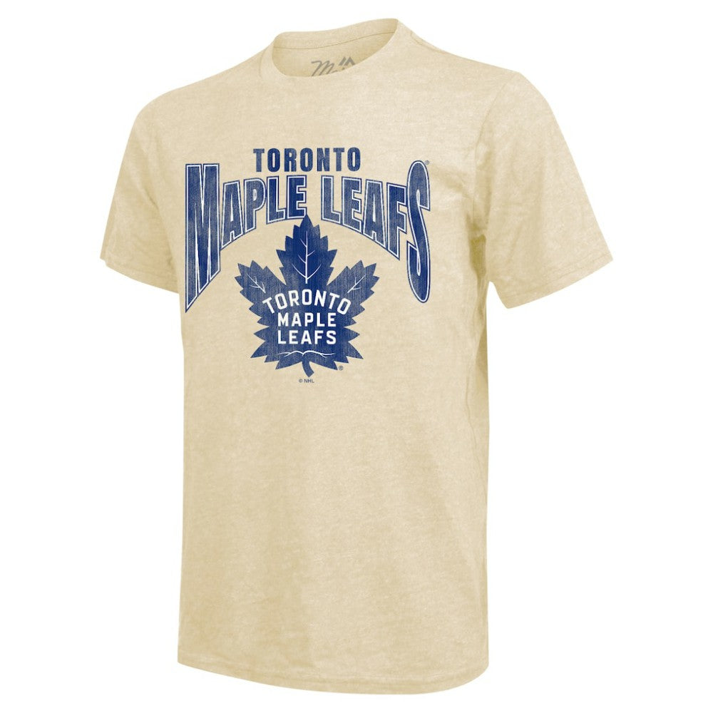 Auston Matthews Toronto Maple Leafs Majestic Threads Dynasty Name & Number Tri-Blend T-Shirt - Cream - NHL