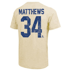 Auston Matthews Toronto Maple Leafs Majestic Threads Dynasty Name & Number Tri-Blend T-Shirt - Cream - NHL