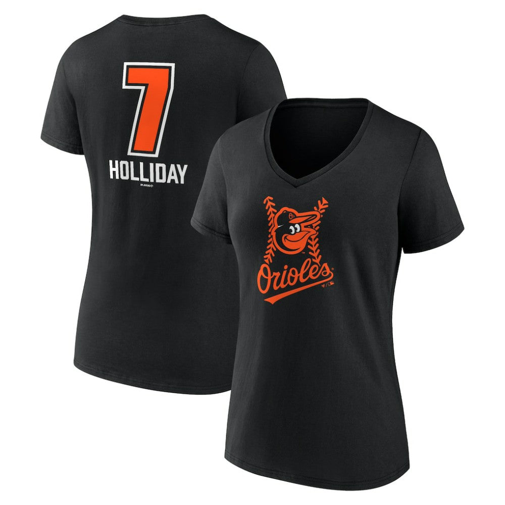 Jackson Holliday Baltimore Orioles Women's Fastball Player Name & Number V-Neck T-Shirt - MLB