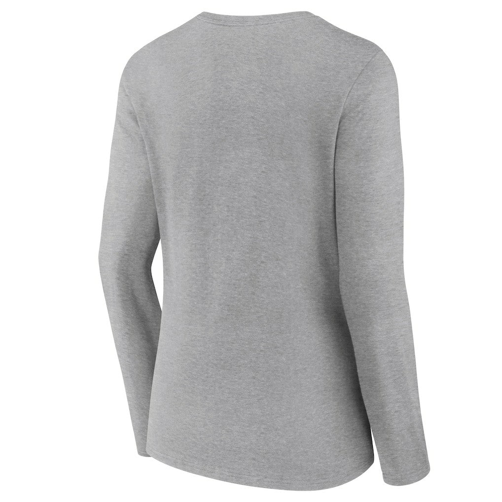 Cleveland Browns Women's Primary Logo Long Sleeve V-Neck T-Shirt Gray | NFL