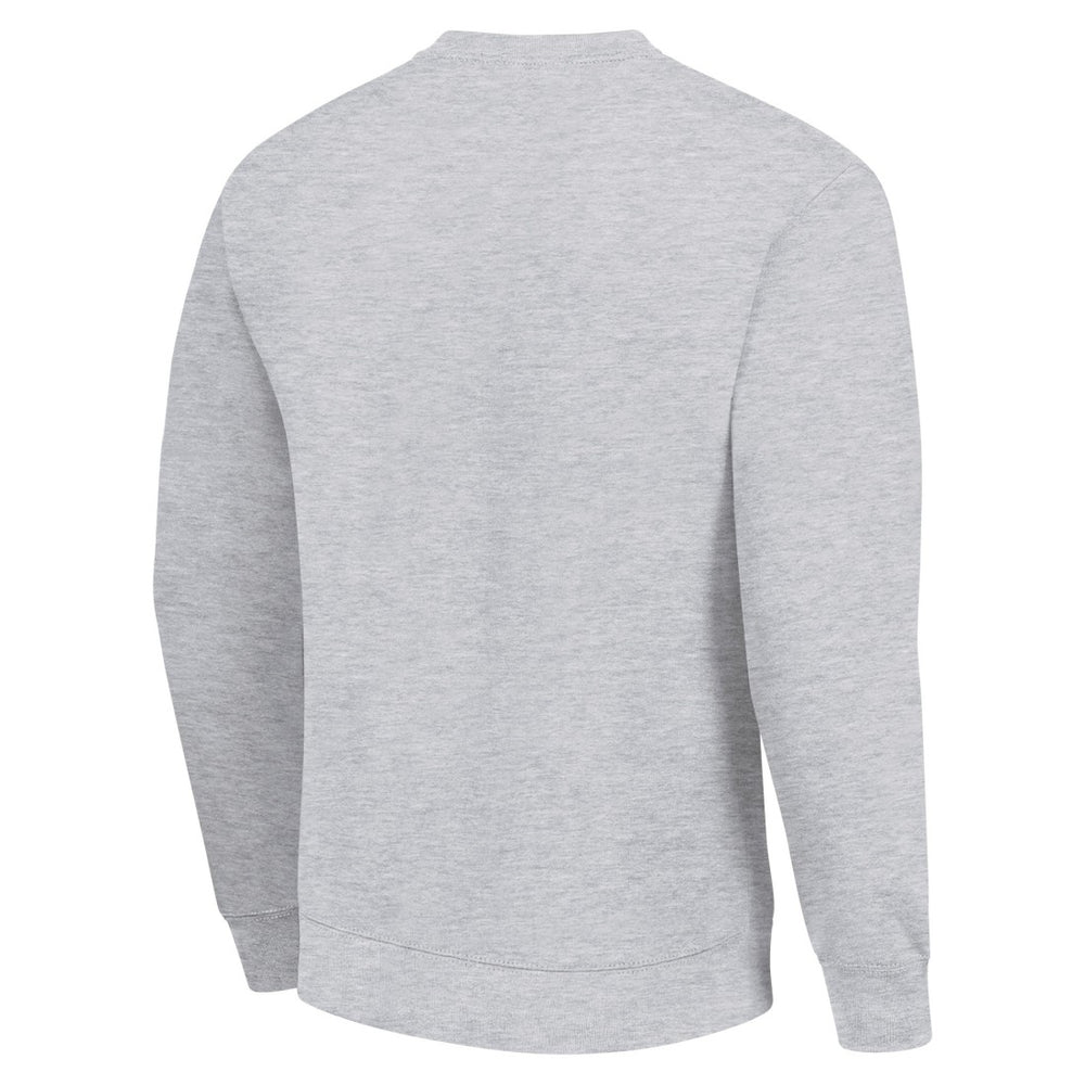 Detroit Lions Starter Half Helmet Team Graphic Tri-Blend Fleece Pullover Sweatshirt Heather Gray | NFL