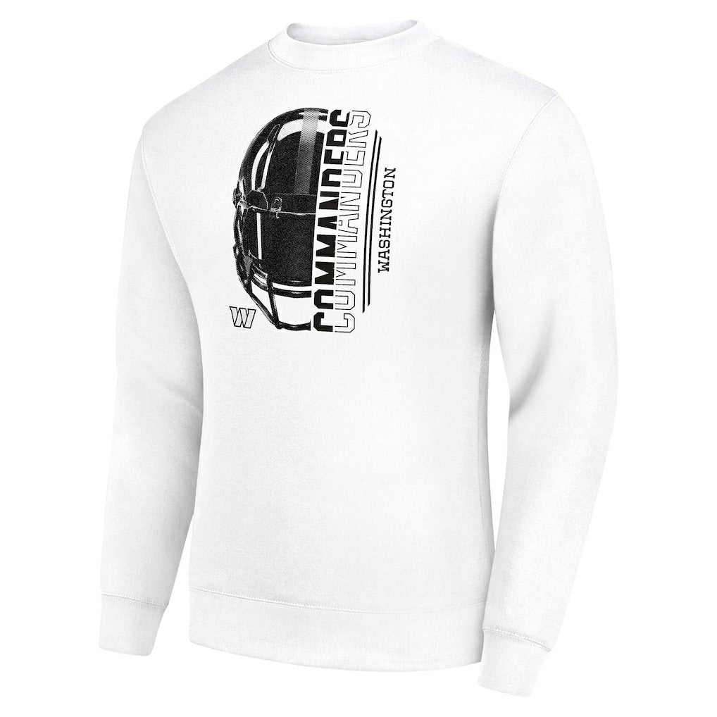 Washington Commanders Starter Half Helmet Team Graphic Tri-Blend Fleece Pullover Sweatshirt White | NFL