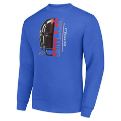 Buffalo Bills Starter Half Helmet Team Graphic Tri-Blend Fleece Pullover Sweatshirt Royal | NFL