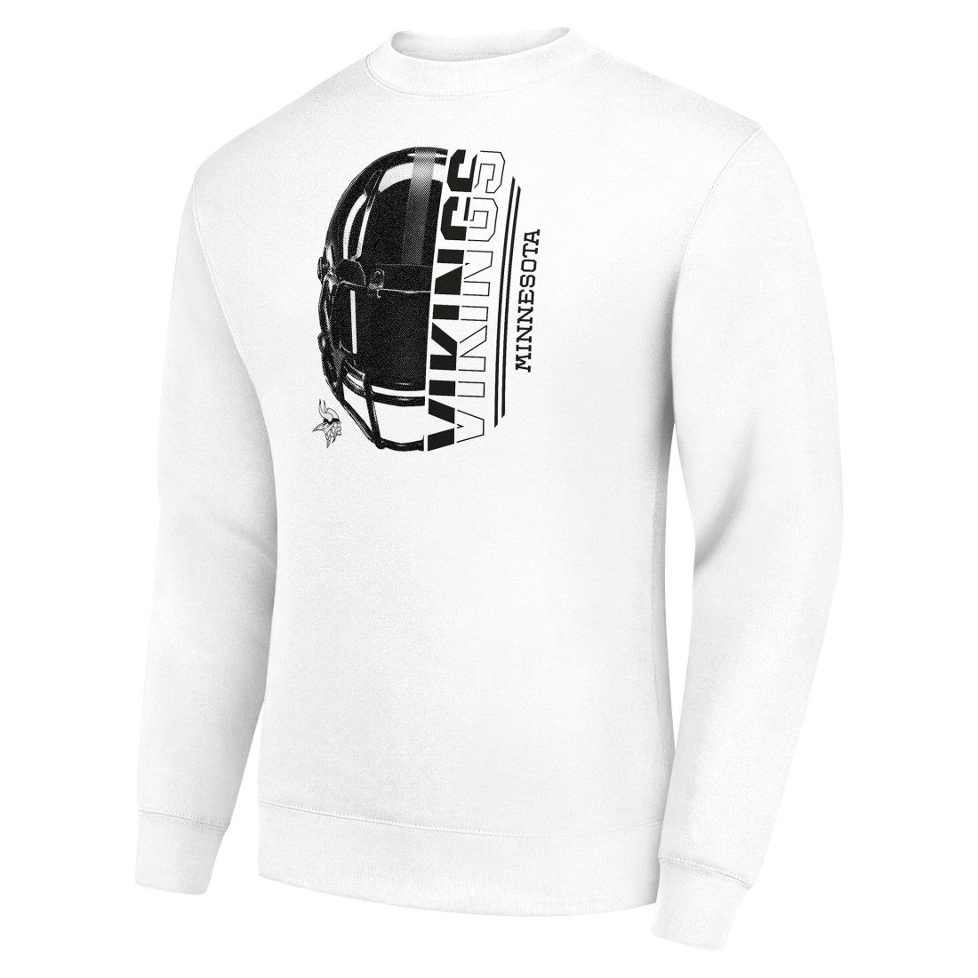 Minnesota Vikings Starter Half Helmet Team Graphic Tri-Blend Fleece Pullover Sweatshirt White | NFL