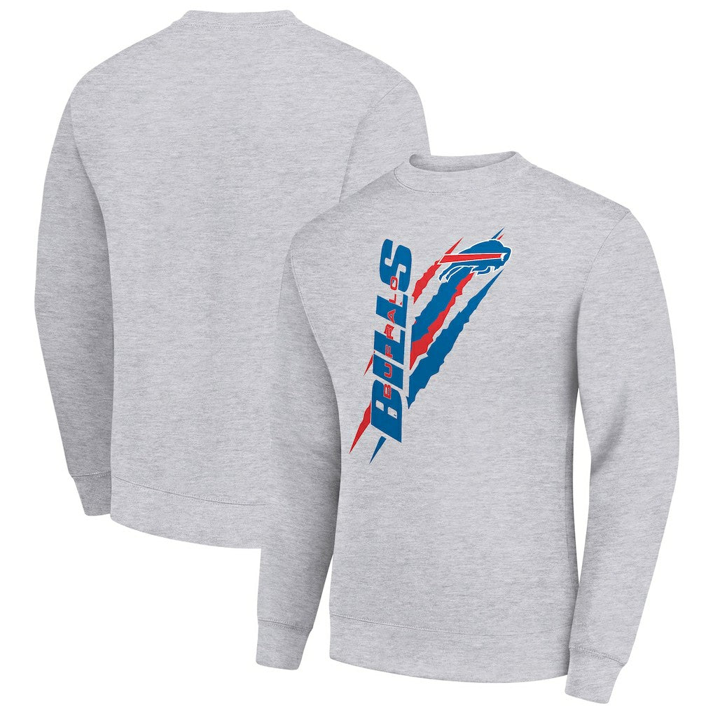 Buffalo Bills Starter Color Scratch Team Graphic Fleece Pullover Sweatshirt Heather Gray | NFL
