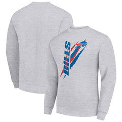 Buffalo Bills Starter Color Scratch Team Graphic Fleece Pullover Sweatshirt Heather Gray | NFL