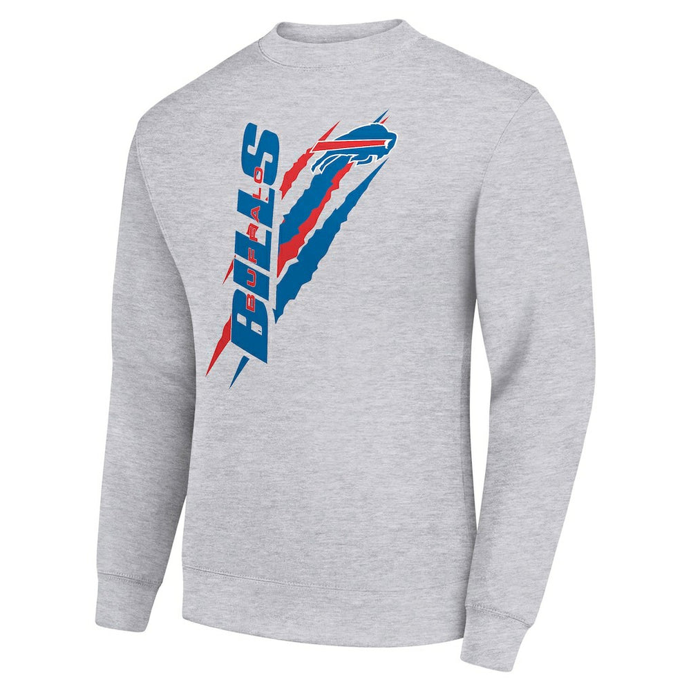 Buffalo Bills Starter Color Scratch Team Graphic Fleece Pullover Sweatshirt Heather Gray | NFL