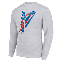 Buffalo Bills Starter Color Scratch Team Graphic Fleece Pullover Sweatshirt Heather Gray | NFL