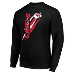 Kansas City Chiefs Starter Color Scratch Team Graphic Fleece Pullover Sweatshirt Black | NFL