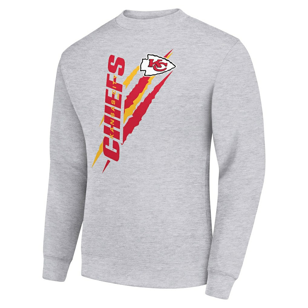 Kansas City Chiefs Starter Color Scratch Team Graphic Fleece Pullover Sweatshirt Heather Gray | NFL