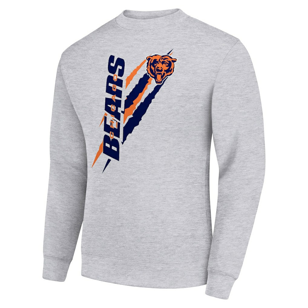 Chicago Bears Starter Color Scratch Team Graphic Fleece Pullover Sweatshirt Heather Gray | NFL