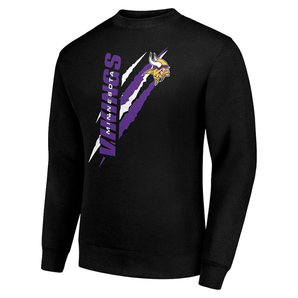 Minnesota Vikings Starter Color Scratch Team Graphic Fleece Pullover Sweatshirt Black | NFL