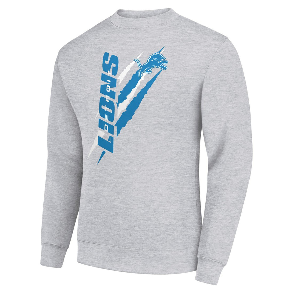 Detroit Lions Starter Color Scratch Team Graphic Fleece Pullover Sweatshirt Heather Gray | NFL