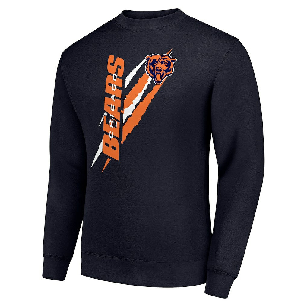 Chicago Bears Starter Color Scratch Team Graphic Fleece Pullover Sweatshirt Navy | NFL
