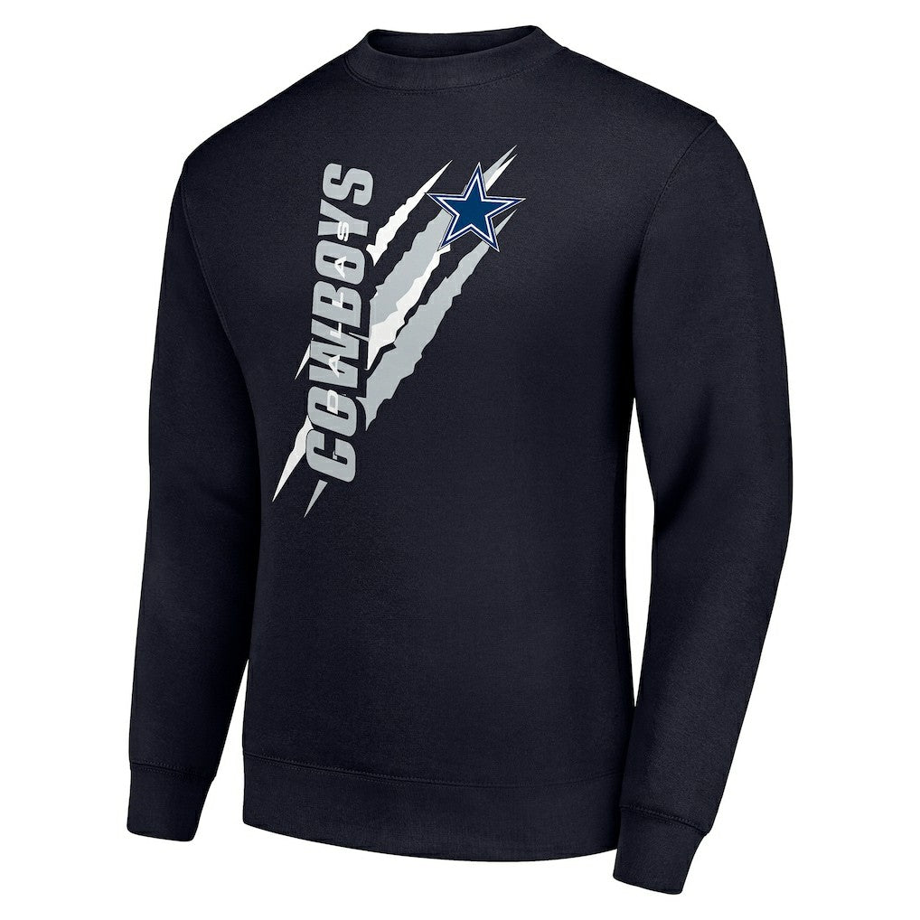 Dallas Cowboys Starter Color Scratch Team Graphic Fleece Pullover Sweatshirt Navy | NFL