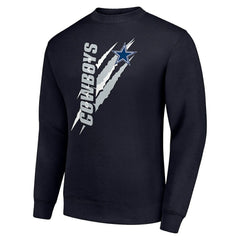 Dallas Cowboys Starter Color Scratch Team Graphic Fleece Pullover Sweatshirt Navy | NFL