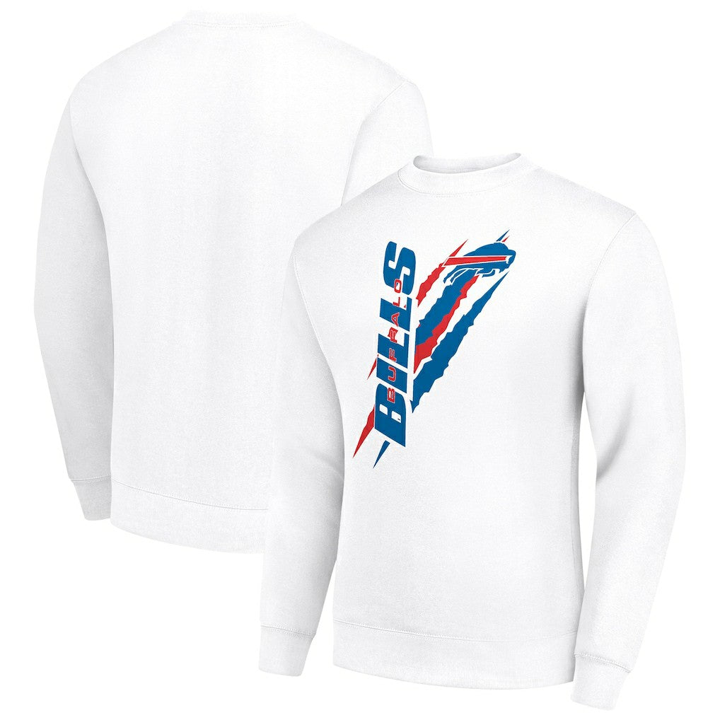 Buffalo Bills Starter Color Scratch Team Graphic Fleece Pullover Sweatshirt White | NFL