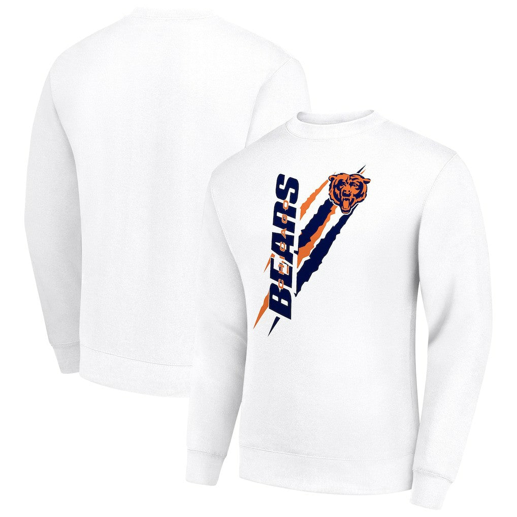 Chicago Bears Starter Color Scratch Team Graphic Fleece Pullover Sweatshirt White | NFL