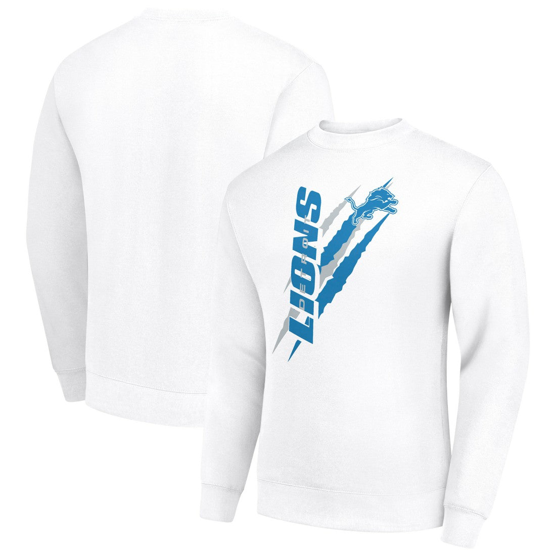 Detroit Lions Starter Color Scratch Team Graphic Fleece Pullover Sweatshirt White | NFL