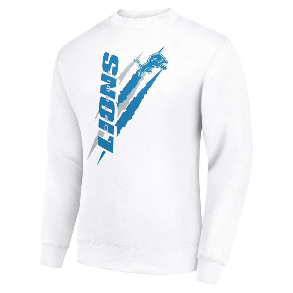 Detroit Lions Starter Color Scratch Team Graphic Fleece Pullover Sweatshirt White | NFL