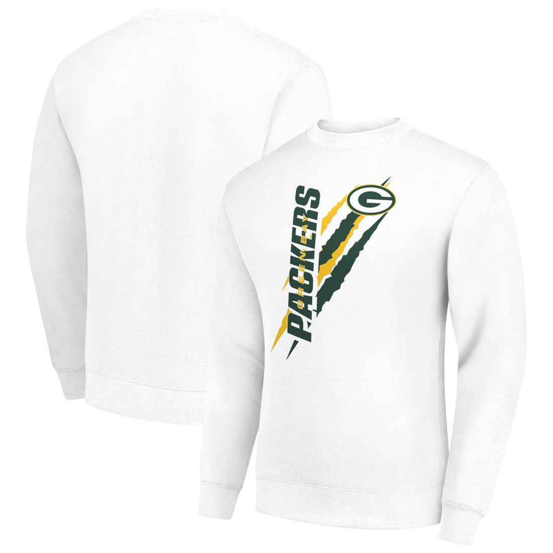 Green Bay Packers Starter Color Scratch Team Graphic Fleece Pullover Sweatshirt White | NFL