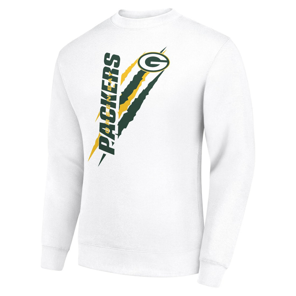 Green Bay Packers Starter Color Scratch Team Graphic Fleece Pullover Sweatshirt White | NFL