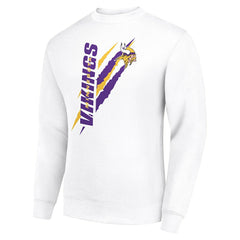 Minnesota Vikings Starter Color Scratch Team Graphic Fleece Pullover Sweatshirt White | NFL
