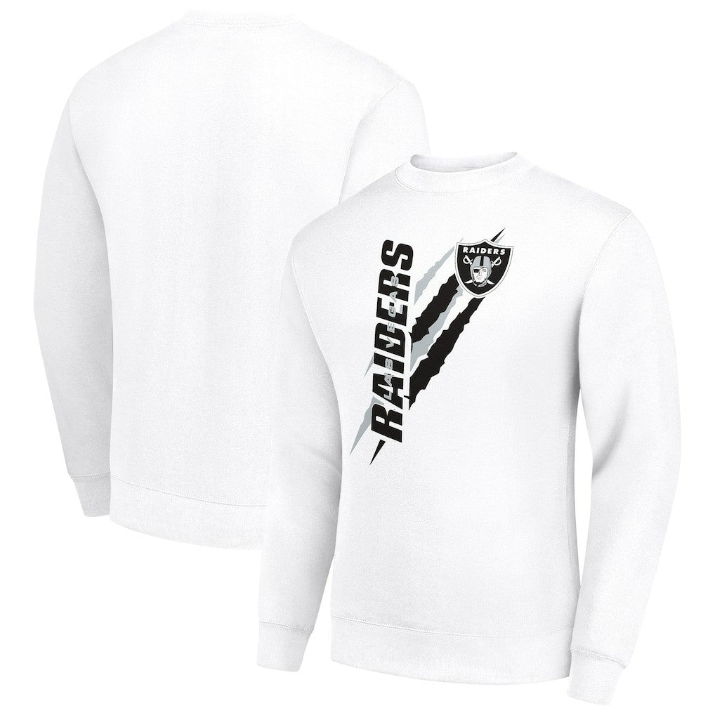 Las Vegas Raiders Starter Color Scratch Team Graphic Fleece Pullover Sweatshirt White | NFL