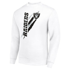 Las Vegas Raiders Starter Color Scratch Team Graphic Fleece Pullover Sweatshirt White | NFL
