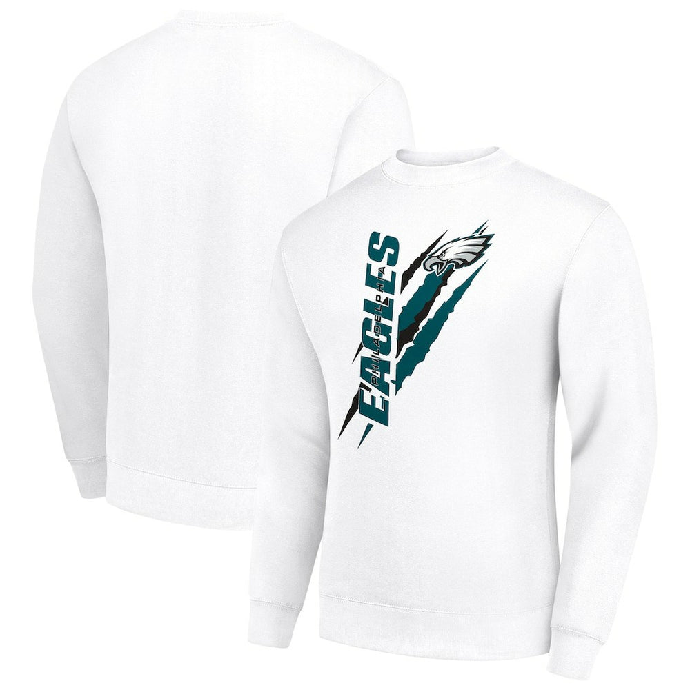 Philadelphia Eagles Starter Color Scratch Team Graphic Fleece Pullover Sweatshirt White | NFL