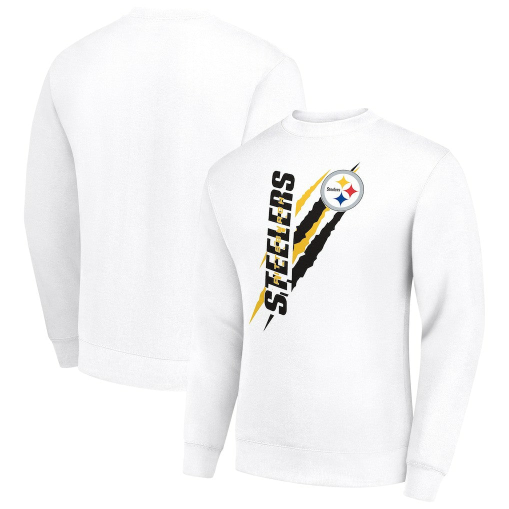 Pittsburgh Steelers Starter Color Scratch Team Graphic Fleece Pullover Sweatshirt White | NFL