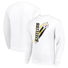 Pittsburgh Steelers Starter Color Scratch Team Graphic Fleece Pullover Sweatshirt White | NFL