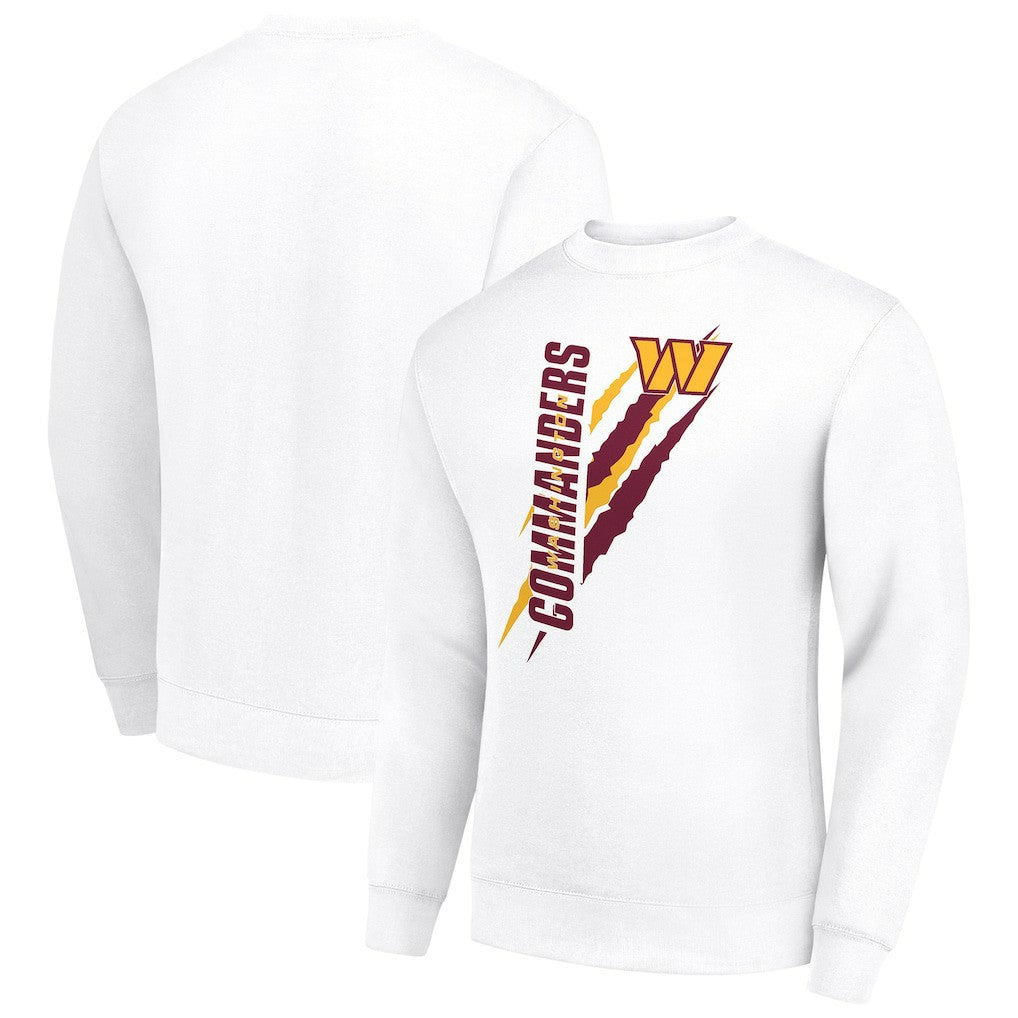 Washington Commanders Starter Color Scratch Team Graphic Fleece Pullover Sweatshirt White | NFL