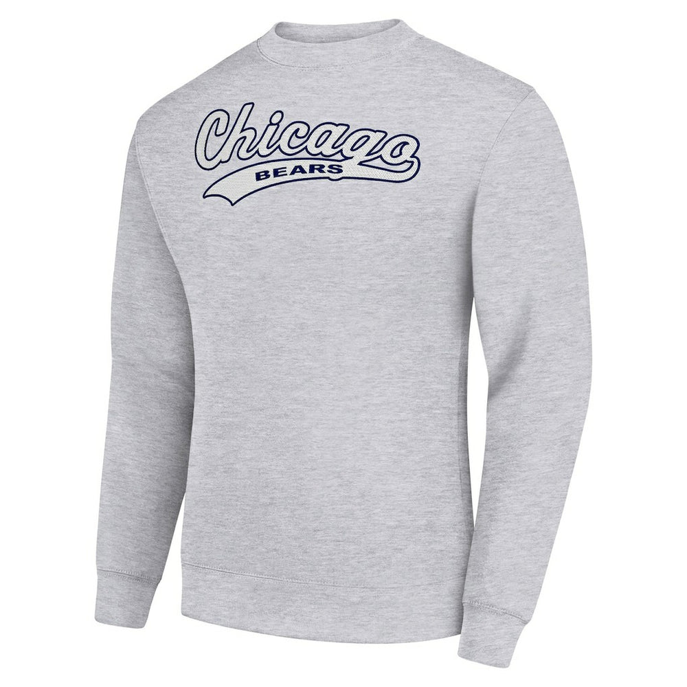 Chicago Bears Starter Tailsweep Team Graphic Tri-Blend Fleece Pullover Sweatshirt Heather Gray | NFL
