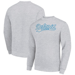 Detroit Lions Starter Tailsweep Team Graphic Tri-Blend Fleece Pullover Sweatshirt Heather Gray | NFL