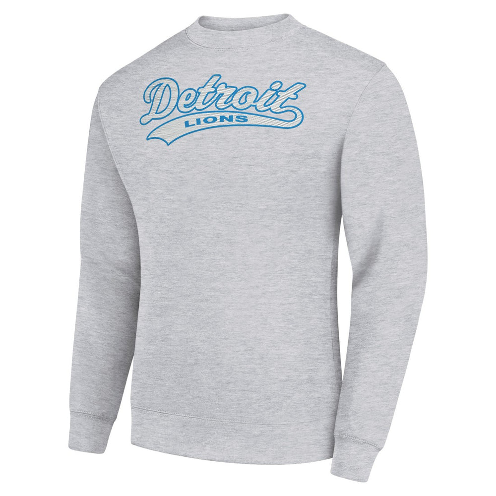 Detroit Lions Starter Tailsweep Team Graphic Tri-Blend Fleece Pullover Sweatshirt Heather Gray | NFL