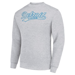 Detroit Lions Starter Tailsweep Team Graphic Tri-Blend Fleece Pullover Sweatshirt Heather Gray | NFL