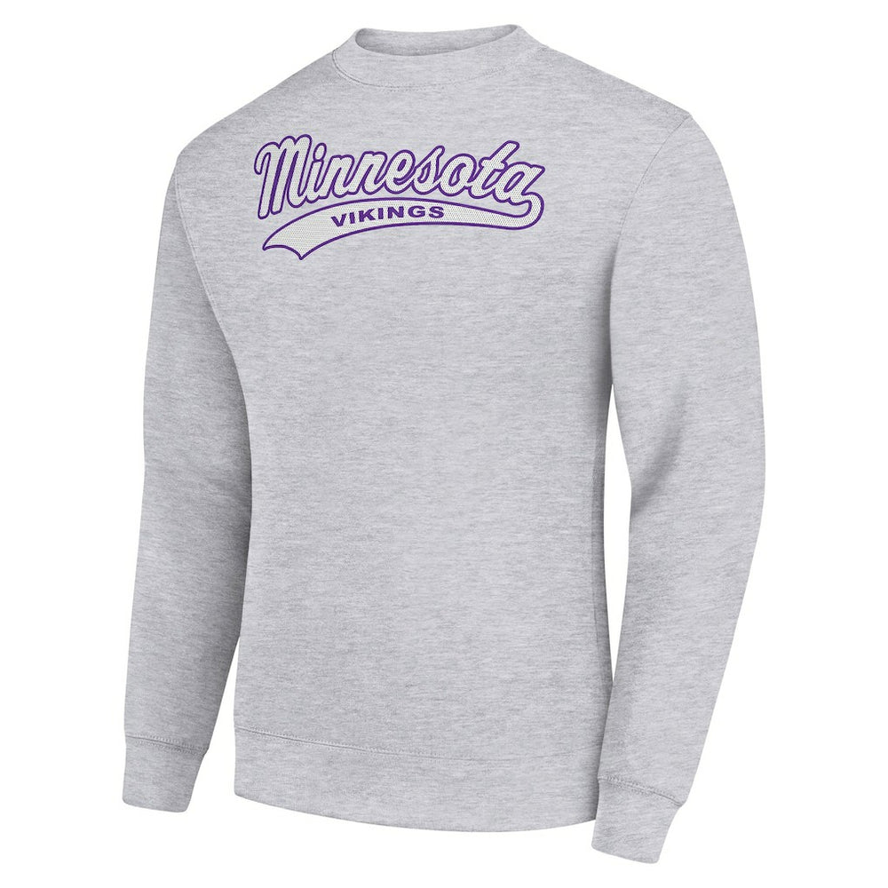 Minnesota Vikings Starter Tailsweep Team Graphic Tri-Blend Fleece Pullover Sweatshirt Heather Gray | NFL
