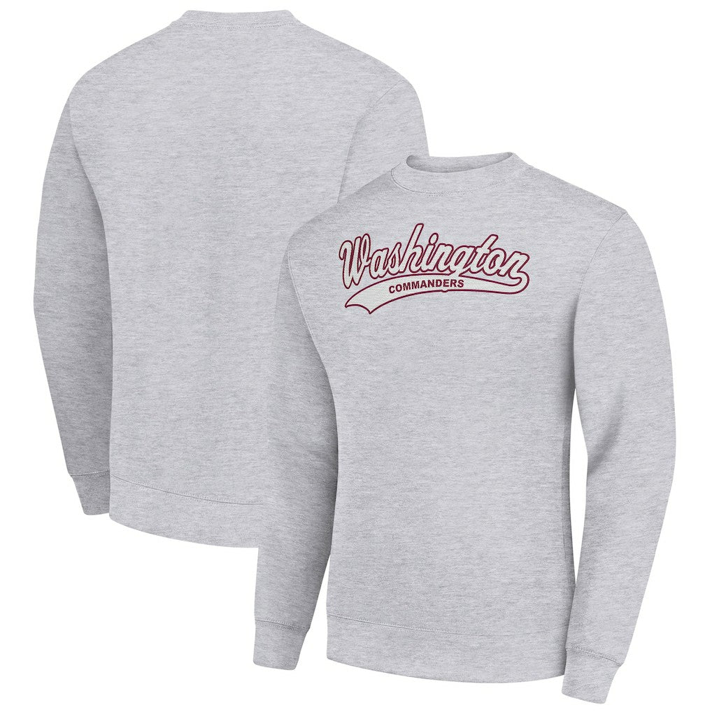 Washington Commanders Starter Tailsweep Team Graphic Tri-Blend Fleece Pullover Sweatshirt Heather Gray | NFL