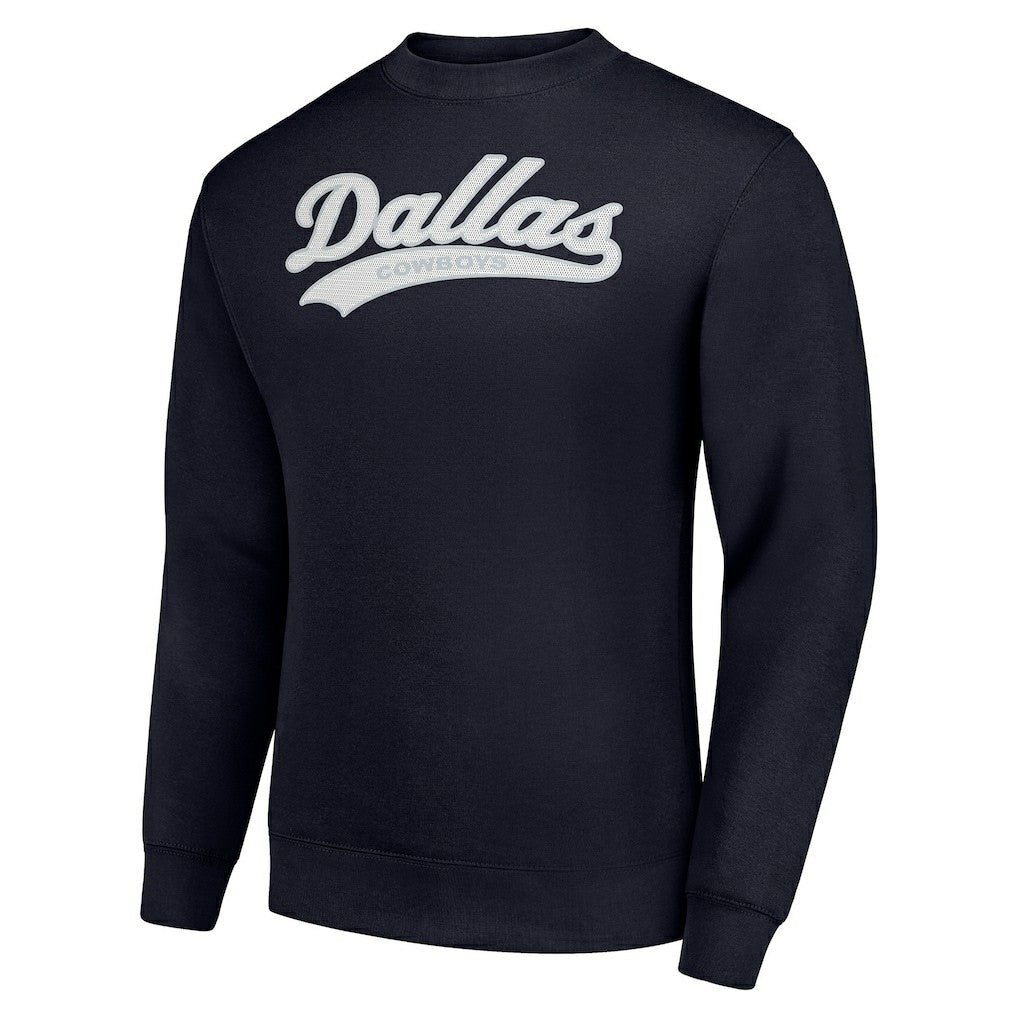 Dallas Cowboys Starter Tailsweep Team Graphic Tri-Blend Fleece Pullover Sweatshirt Navy | NFL