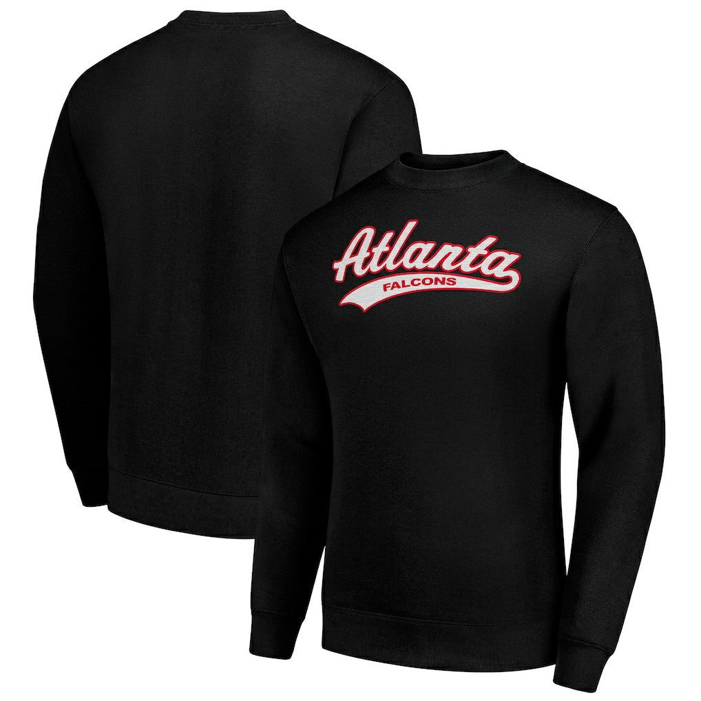 Atlanta Falcons Starter Tailsweep Team Graphic Tri-Blend Fleece Pullover Sweatshirt Black | NFL