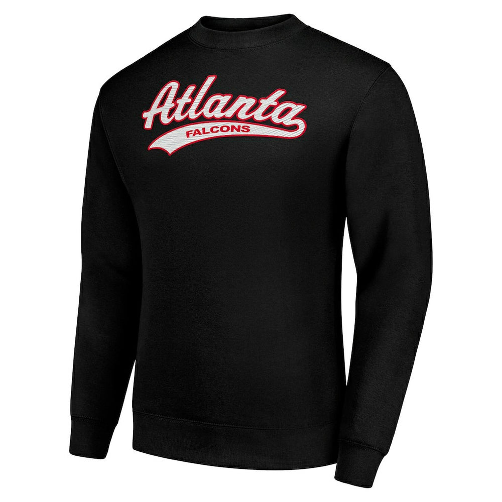 Atlanta Falcons Starter Tailsweep Team Graphic Tri-Blend Fleece Pullover Sweatshirt Black | NFL