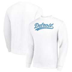 Detroit Lions Starter Tailsweep Team Graphic Tri-Blend Fleece Pullover Sweatshirt White | NFL