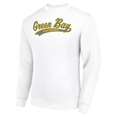 Green Bay Packers Starter Tailsweep Team Graphic Tri-Blend Fleece Pullover Sweatshirt White | NFL