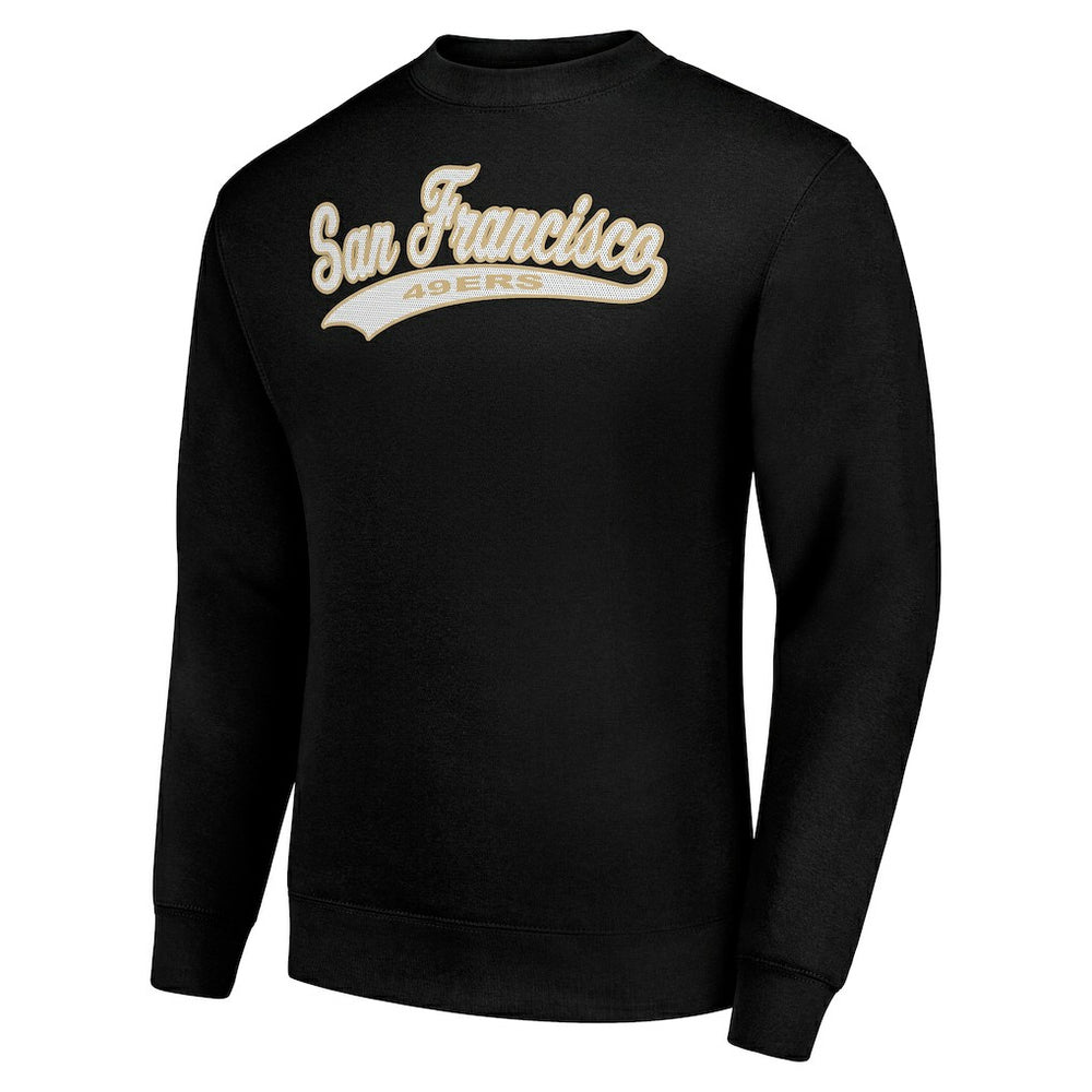 San Francisco 49ers Starter Tailsweep Team Graphic Tri-Blend Fleece Pullover Sweatshirt Black | NFL