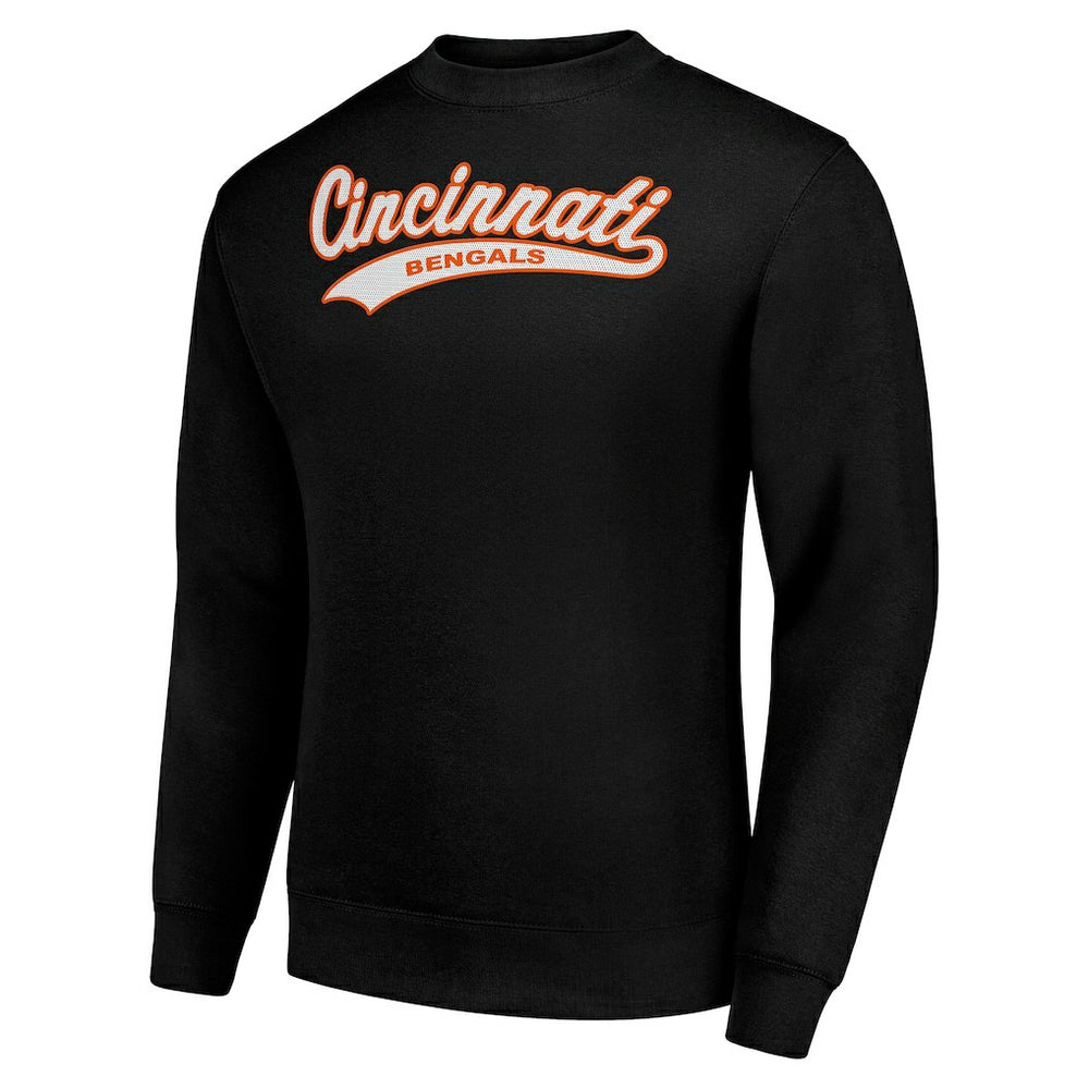Cincinnati Bengals Starter Tailsweep Team Graphic Tri-Blend Fleece Pullover Sweatshirt Black | NFL