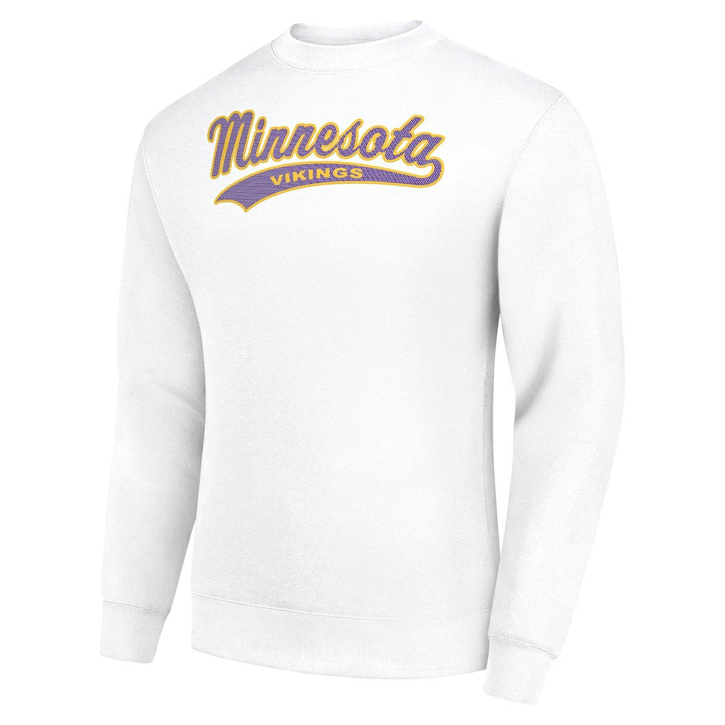 Minnesota Vikings Starter Tailsweep Team Graphic Tri-Blend Fleece Pullover Sweatshirt White | NFL